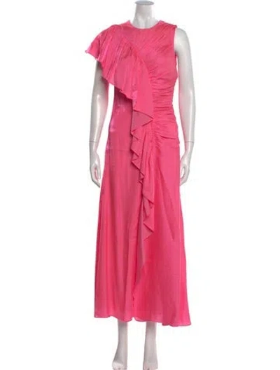 Pre-owned Ulla Johnson Crew Neck Long Dress In Pink