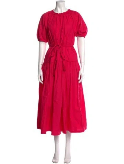 Pre-owned Ulla Johnson Crew Neck Long Dress In Pink