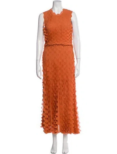 Pre-owned Ulla Johnson Crew Neck Long Dress W/ Tags In Brown