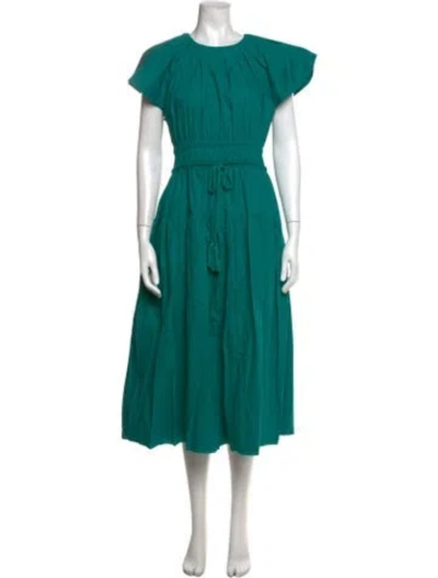 Pre-owned Ulla Johnson Crew Neck Long Dress W/ Tags In Green