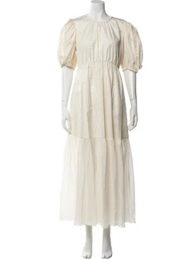 Pre-owned Ulla Johnson Crew Neck Long Dress W/ Tags In Neutral