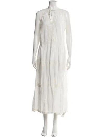 Pre-owned Ulla Johnson Crew Neck Long Dress In White