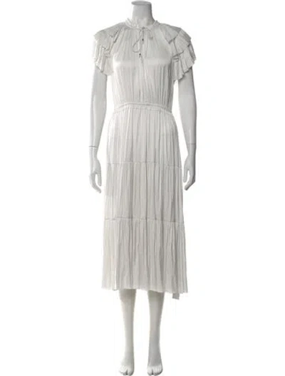 Pre-owned Ulla Johnson Crew Neck Long Dress In White