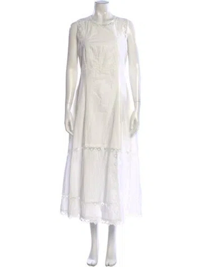 Pre-owned Ulla Johnson Crew Neck Long Dress In White