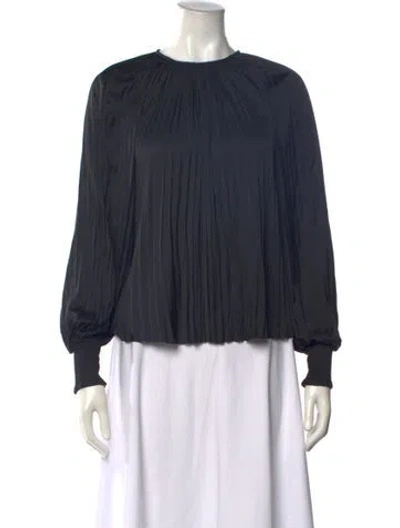 Pre-owned Ulla Johnson Crew Neck Long Sleeve Blouse In Black