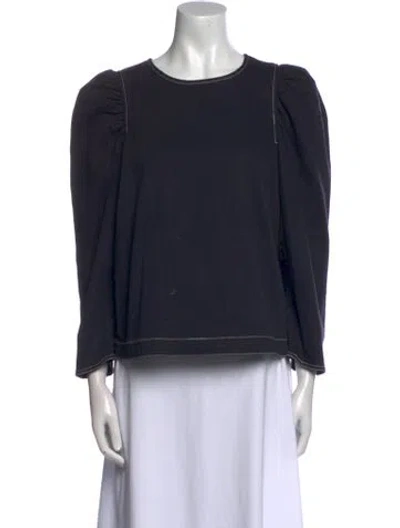 Pre-owned Ulla Johnson Crew Neck Long Sleeve Sweatshirt In Black