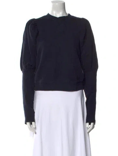 Pre-owned Ulla Johnson Crew Neck Long Sleeve Sweatshirt In Black