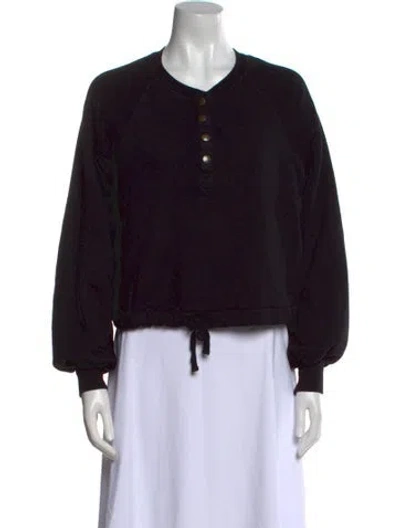 Pre-owned Ulla Johnson Crew Neck Long Sleeve Sweatshirt In Black