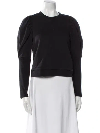 Pre-owned Ulla Johnson Crew Neck Long Sleeve Sweatshirt In Black