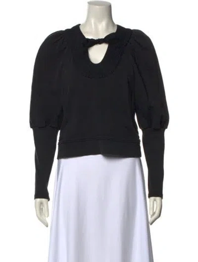 Pre-owned Ulla Johnson Crew Neck Long Sleeve Sweatshirt In Black