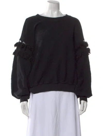 Pre-owned Ulla Johnson Crew Neck Long Sleeve Sweatshirt In Black