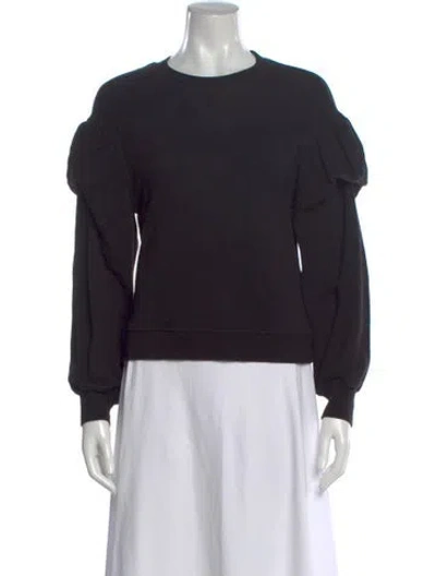 Pre-owned Ulla Johnson Crew Neck Long Sleeve Sweatshirt In Black