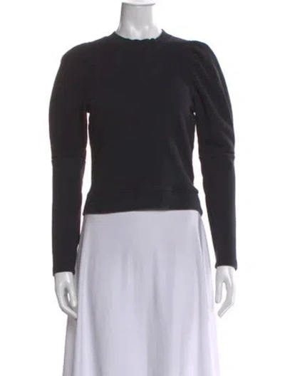 Pre-owned Ulla Johnson Crew Neck Long Sleeve Sweatshirt In Black