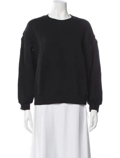 Pre-owned Ulla Johnson Crew Neck Long Sleeve Sweatshirt In Black