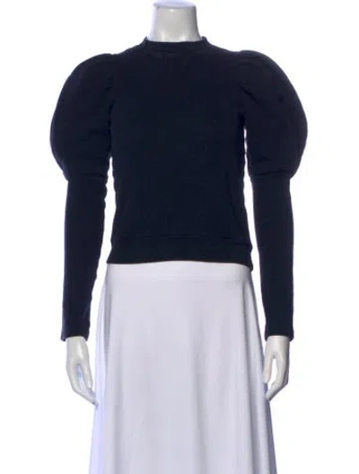 Pre-owned Ulla Johnson Crew Neck Long Sleeve Sweatshirt In Black