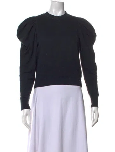 Pre-owned Ulla Johnson Crew Neck Long Sleeve Sweatshirt In Black