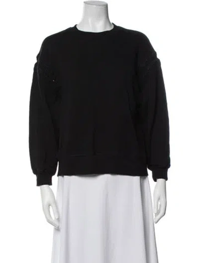 Pre-owned Ulla Johnson Crew Neck Long Sleeve Sweatshirt In Black