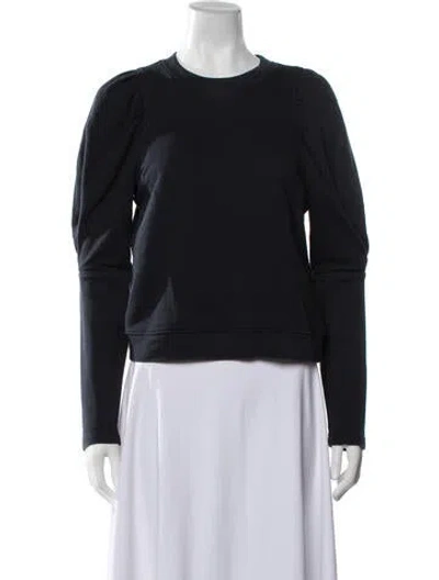 Pre-owned Ulla Johnson Crew Neck Long Sleeve Sweatshirt In Black