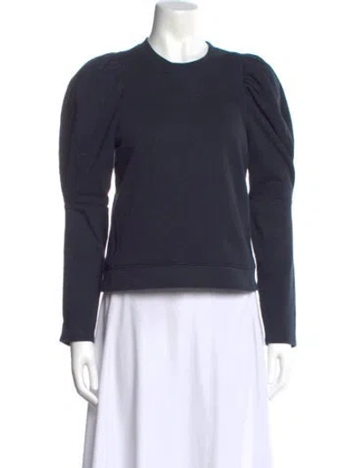 Pre-owned Ulla Johnson Crew Neck Long Sleeve Sweatshirt In Blue