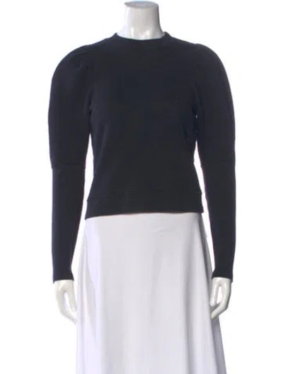 Pre-owned Ulla Johnson Crew Neck Long Sleeve Sweatshirt In Blue