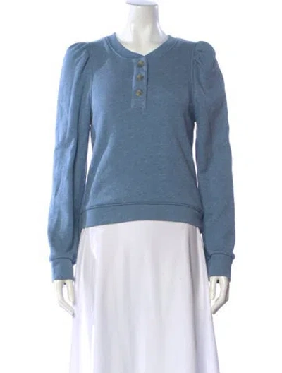 Pre-owned Ulla Johnson Crew Neck Long Sleeve Sweatshirt In Blue
