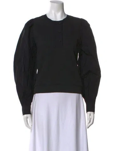 Pre-owned Ulla Johnson Crew Neck Long Sleeve Sweatshirt In Blue