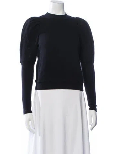 Pre-owned Ulla Johnson Crew Neck Long Sleeve Sweatshirt In Blue