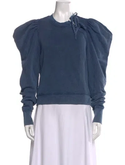 Pre-owned Ulla Johnson Crew Neck Long Sleeve Sweatshirt In Blue