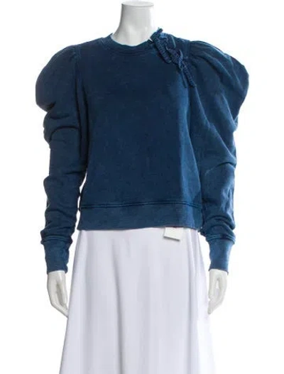 Pre-owned Ulla Johnson Crew Neck Long Sleeve Sweatshirt In Blue