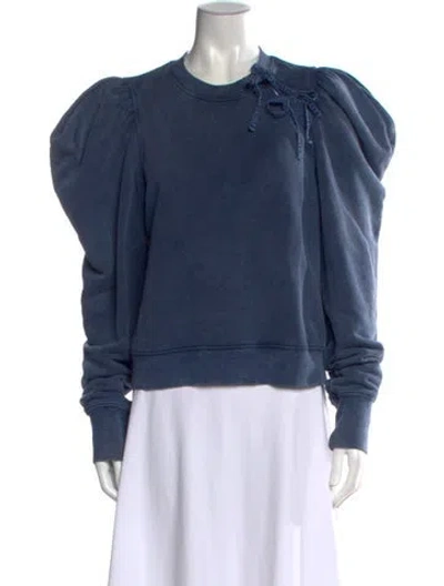 Pre-owned Ulla Johnson Crew Neck Long Sleeve Sweatshirt In Blue