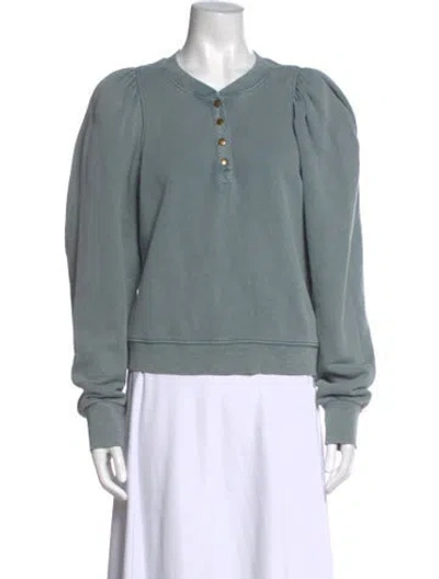 Pre-owned Ulla Johnson Crew Neck Long Sleeve Sweatshirt In Blue
