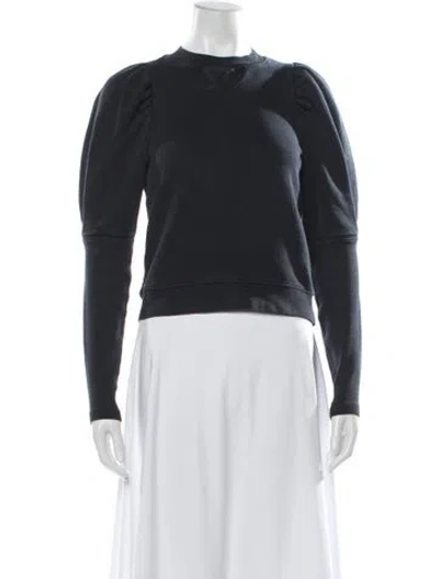 Pre-owned Ulla Johnson Crew Neck Long Sleeve Sweatshirt In Blue