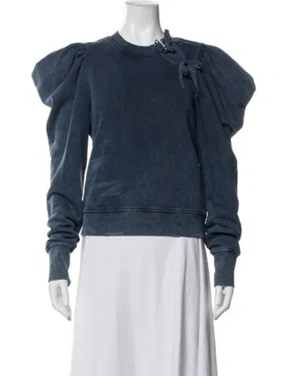 Pre-owned Ulla Johnson Crew Neck Long Sleeve Sweatshirt In Blue