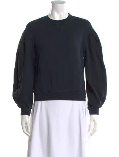 Pre-owned Ulla Johnson Crew Neck Long Sleeve Sweatshirt In Blue