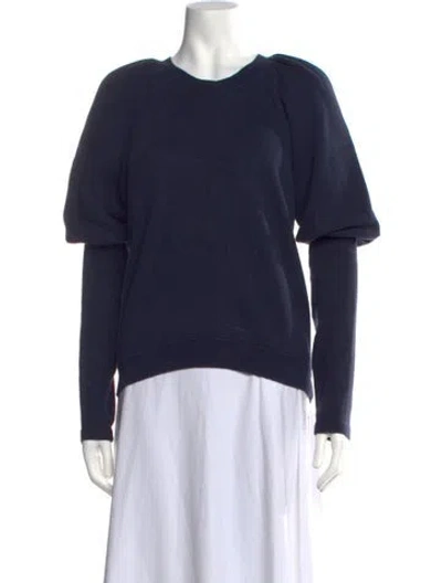 Pre-owned Ulla Johnson Crew Neck Long Sleeve Sweatshirt In Blue