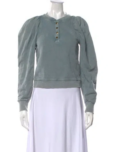 Pre-owned Ulla Johnson Crew Neck Long Sleeve Sweatshirt In Blue