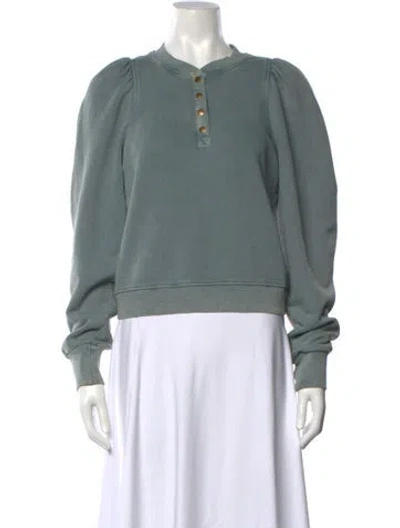 Pre-owned Ulla Johnson Crew Neck Long Sleeve Sweatshirt In Blue