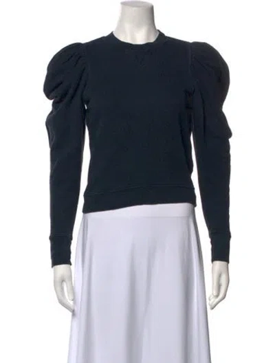Pre-owned Ulla Johnson Crew Neck Long Sleeve Sweatshirt In Blue