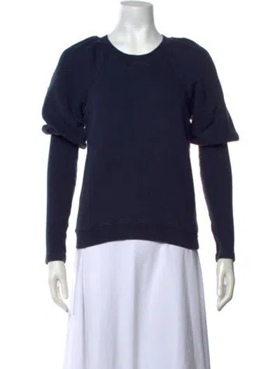 Pre-owned Ulla Johnson Crew Neck Long Sleeve Sweatshirt In Blue