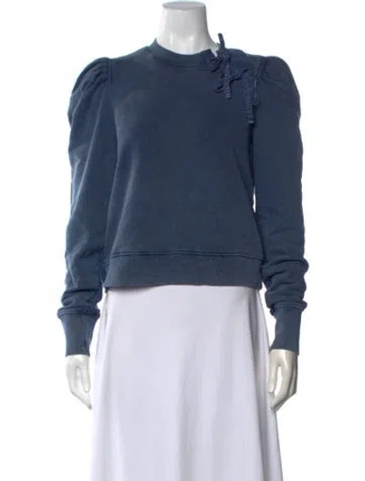 Pre-owned Ulla Johnson Crew Neck Long Sleeve Sweatshirt In Blue