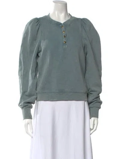 Pre-owned Ulla Johnson Crew Neck Long Sleeve Sweatshirt In Blue