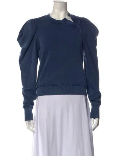 Pre-owned Ulla Johnson Crew Neck Long Sleeve Sweatshirt In Blue