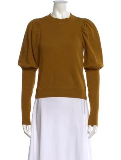 Pre-owned Ulla Johnson Crew Neck Long Sleeve Sweatshirt In Brown