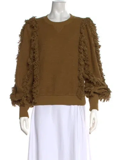 Pre-owned Ulla Johnson Crew Neck Long Sleeve Sweatshirt In Brown