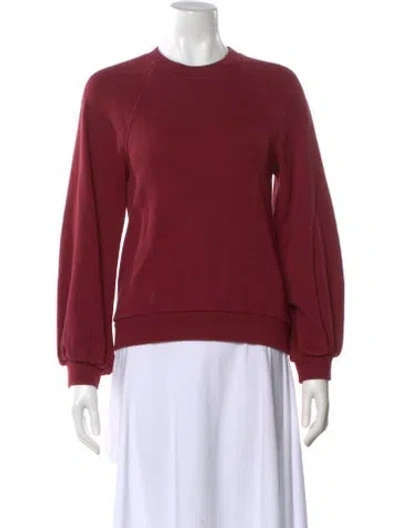 Pre-owned Ulla Johnson Crew Neck Long Sleeve Sweatshirt In Burgundy