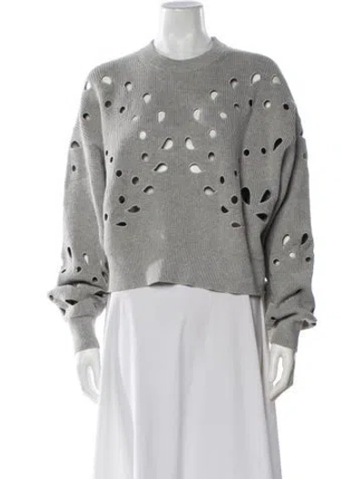 Pre-owned Ulla Johnson Crew Neck Long Sleeve Sweatshirt In Gray