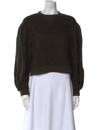 Pre-owned Ulla Johnson Crew Neck Long Sleeve Sweatshirt In Green