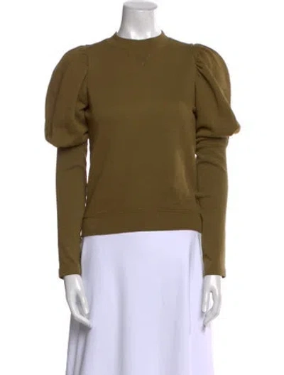 Pre-owned Ulla Johnson Crew Neck Long Sleeve Sweatshirt In Green