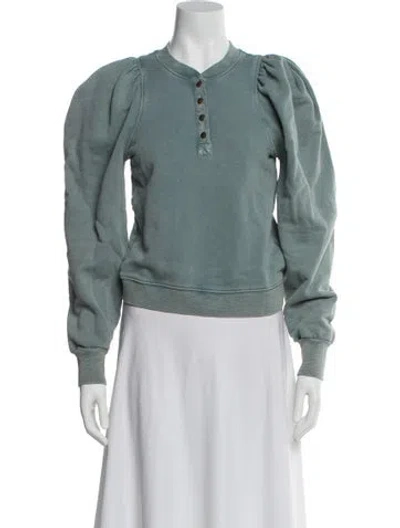 Pre-owned Ulla Johnson Crew Neck Long Sleeve Sweatshirt In Green