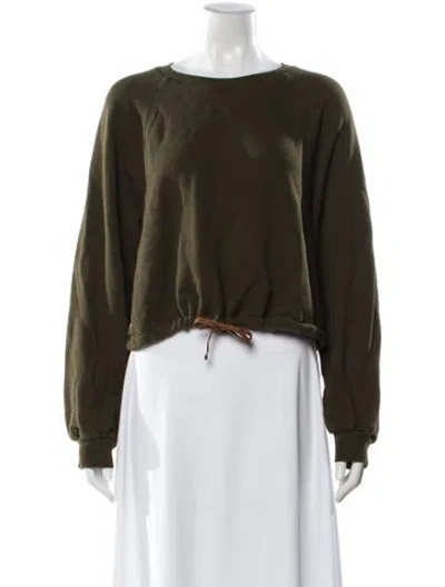 Pre-owned Ulla Johnson Crew Neck Long Sleeve Sweatshirt In Green